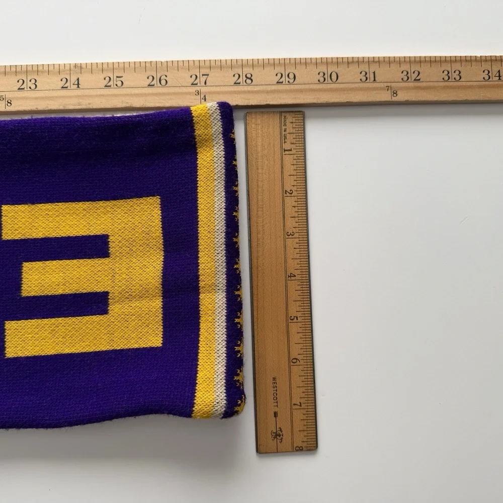 LAKERS Christmas Day 2023 Knit Scarf‎ Adult Logo LA Los Angeles Winter Fringe